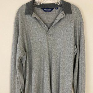 Ralph Lauren Polo Golf gray Men's long sleeve polo, Medium